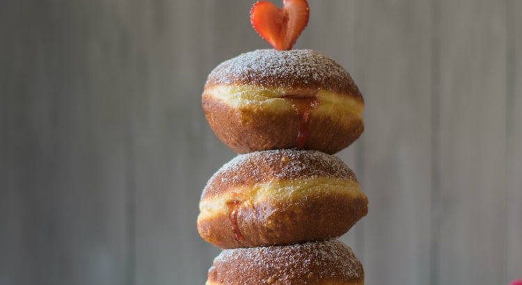 Claudia Anton's Berliner doughnuts with strawberry and rose petal jam