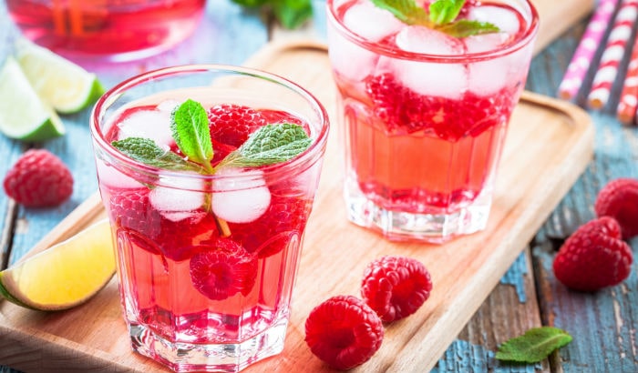 Raspberry and Vodka Mojito